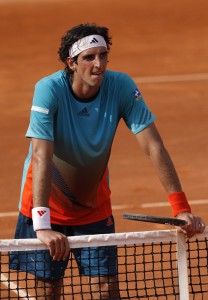 Brazil's Thomaz Bellucci waits for the d
